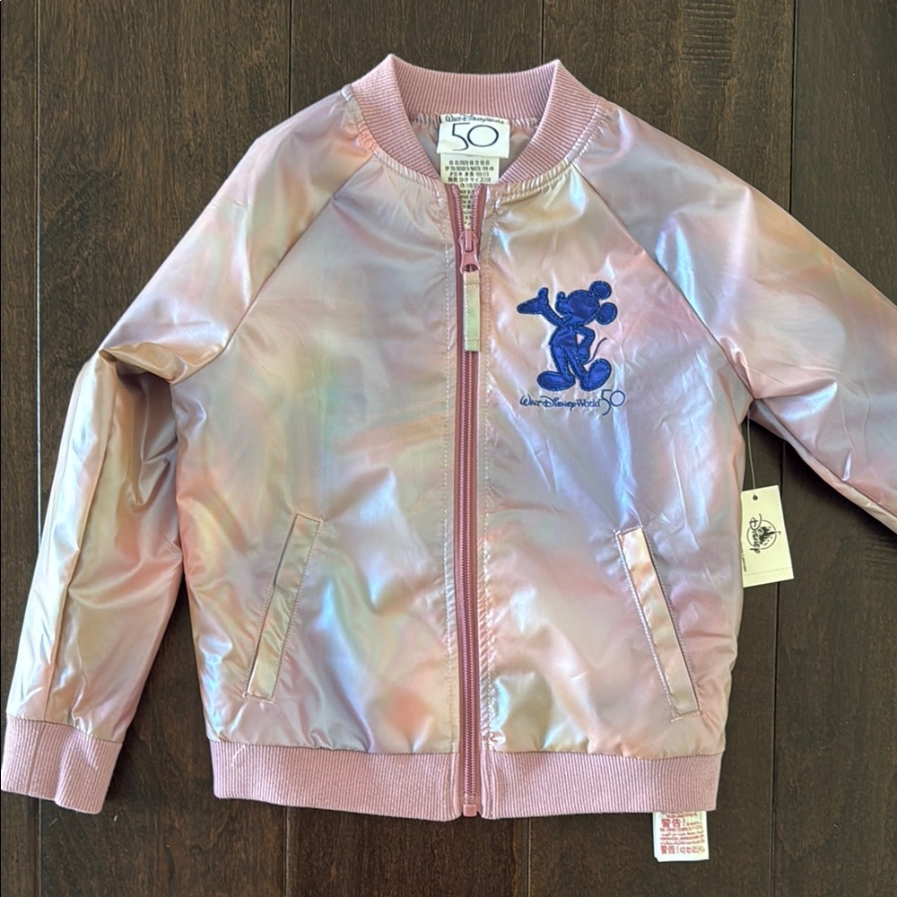 NWT Toddler Walt Disney World 50th Anniversary Earidescent Bomber Jacket